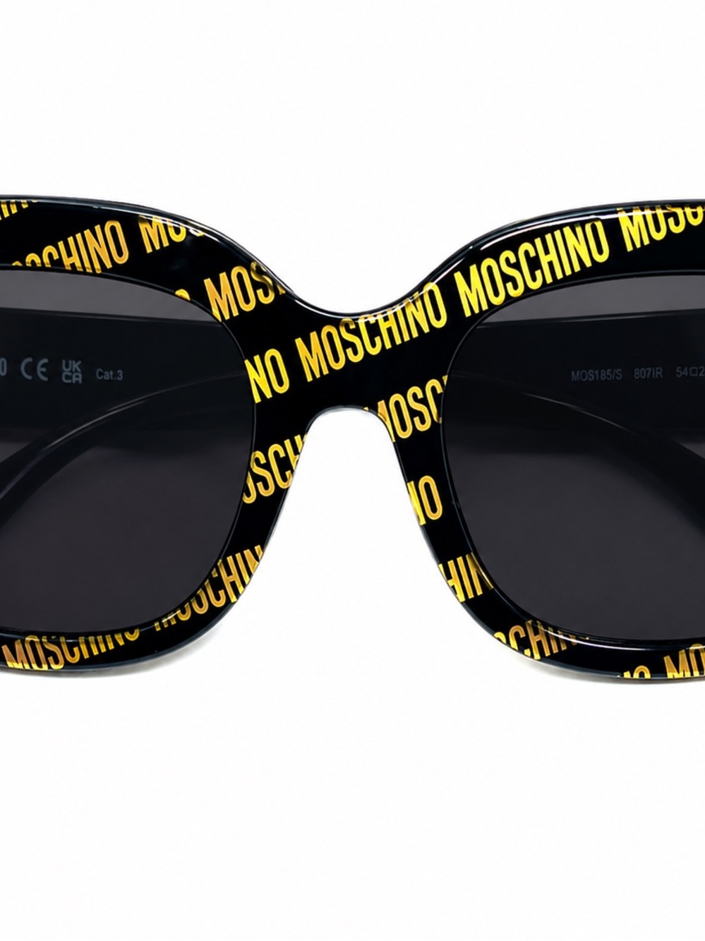 Moschino NWT Black and Gold Logo Cat-Eye Sunglasses - Picture 2 of 2
